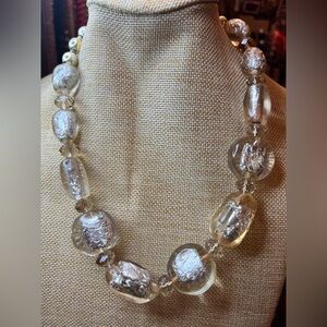 Elegant Silver and Gold Beaded Necklace